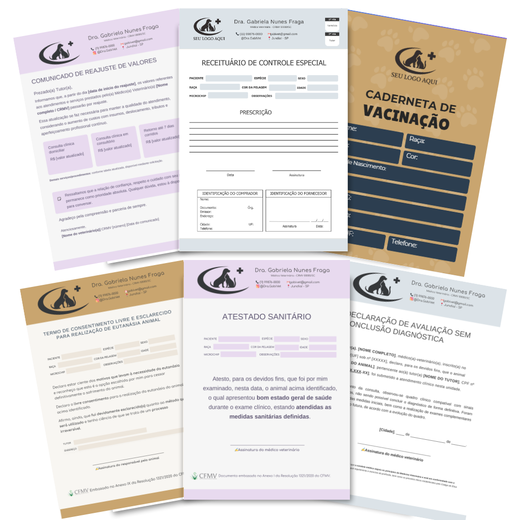 Kit de Documentos Veterinários